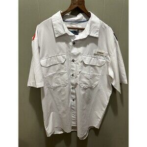 MAGELLAN OUTDOOR FISH GEAR MOISTURE WICK AMERICANA FLAG BACK SZ LG BOAT NAUTICAL